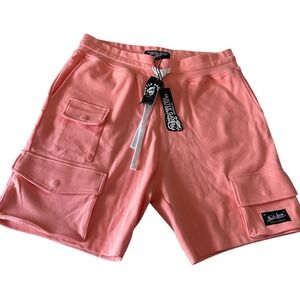 $ 84 HUSTLE GANG "Nine Iron Short" Peach Cargo Soft Shorts Men's 2XL‎ NWT